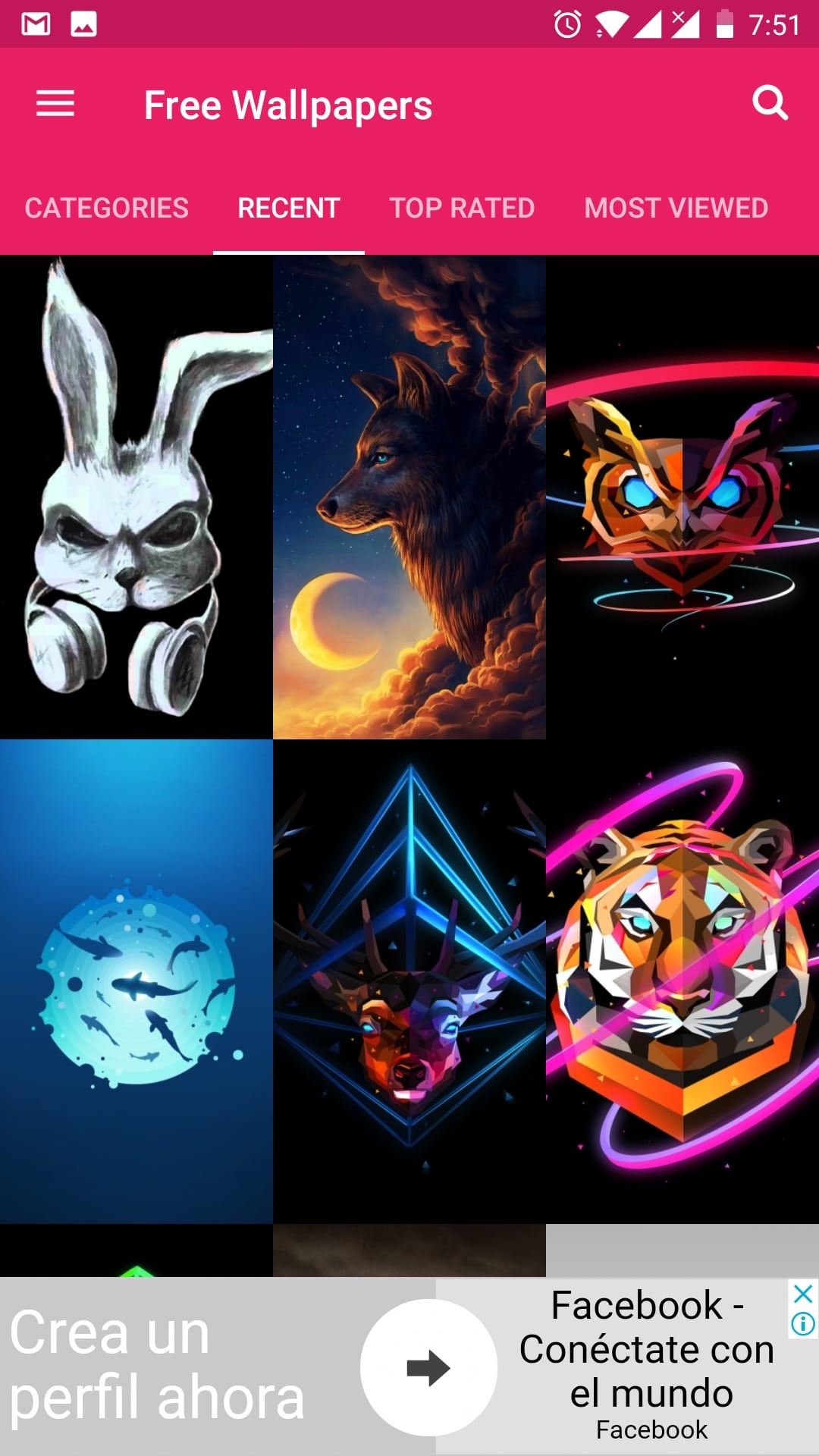 Free wallpapers and backgrounds application Android